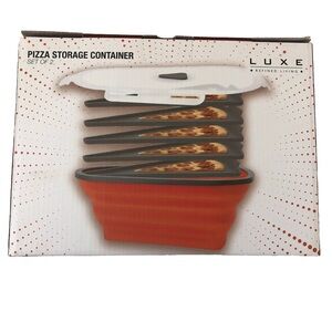 Luxe Red Pizza Slice Storage Set NWOT